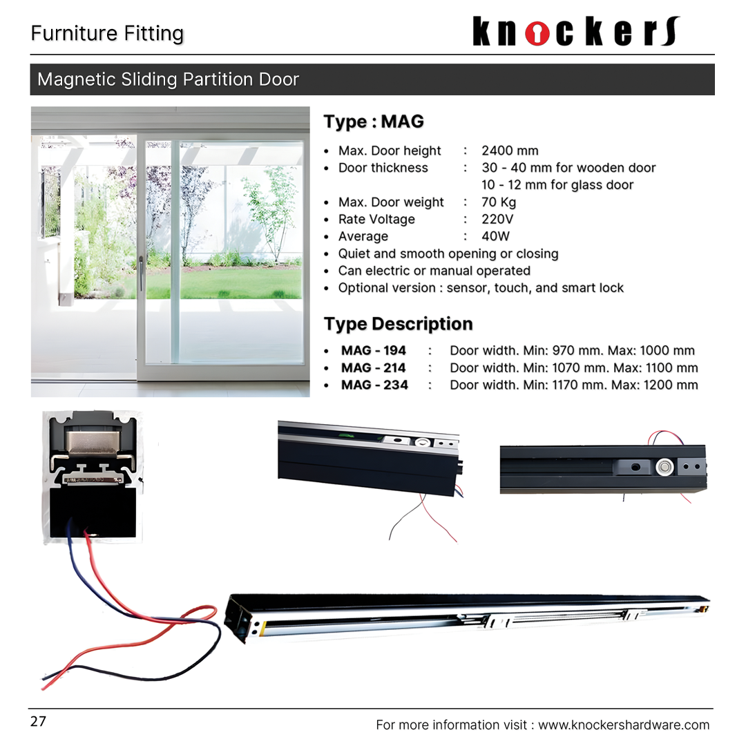 Magnetic Sliding Partition Door