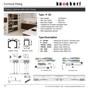 Sliding Cabinet with Soft Close (P-30 Series)