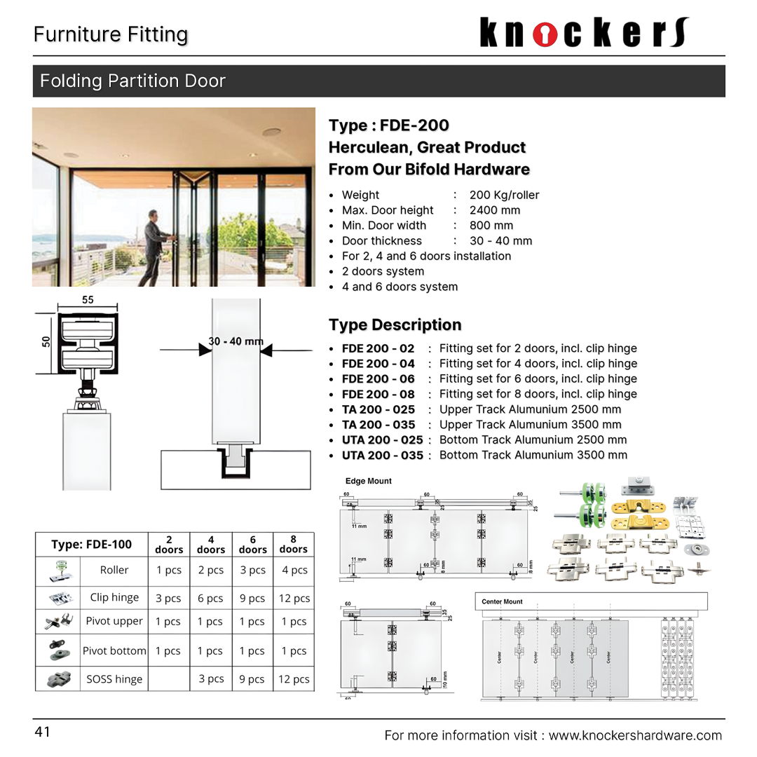 Folding Partition Door (Type: FDE-200)