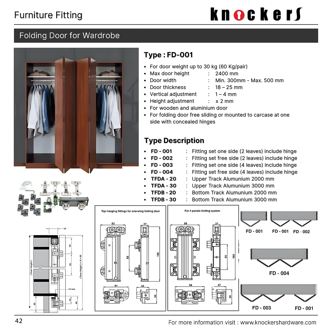 Folding Door for Wardrobe