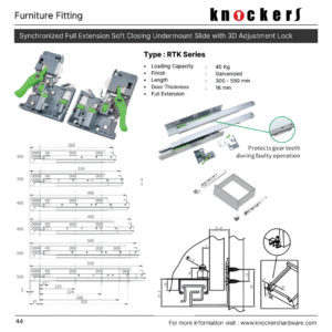 Synchronized Full Extension Soft Closing Undermount Slide