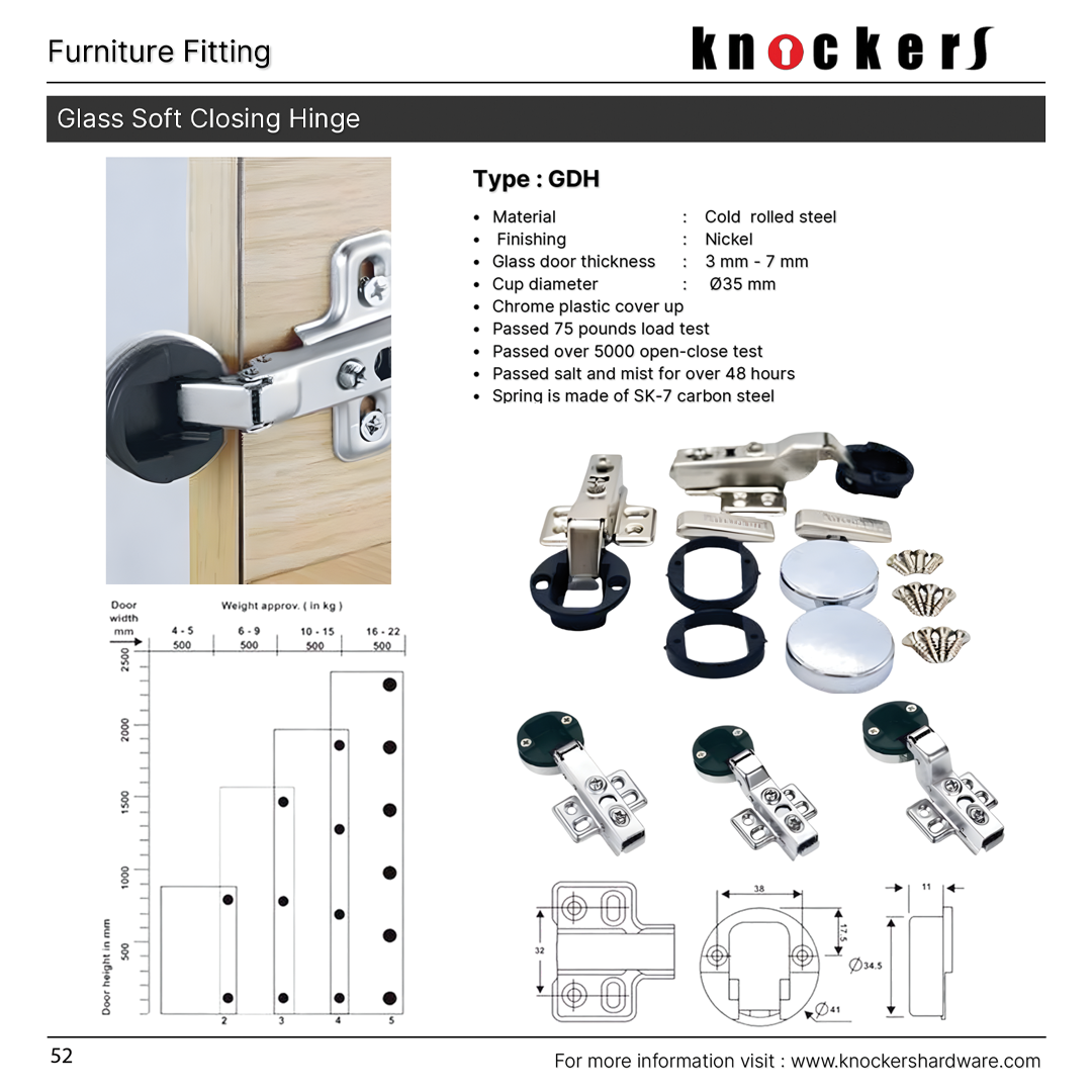 Glass Soft Closing Hinge Type: GDH