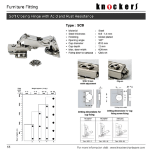 Soft Closing Hinge with Acid and Rust Resistance (Type: SCB)