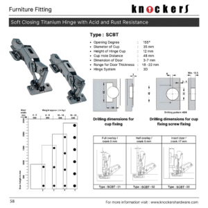 Soft Closing Titanium Hinge with Acid and Rust Resistance