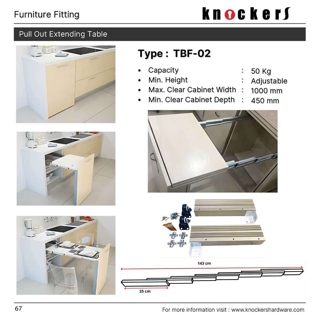 Pull Out Extending Table tipe TBF-02