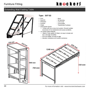 Extending Wall Folding Table (Tipe: EXT 02)