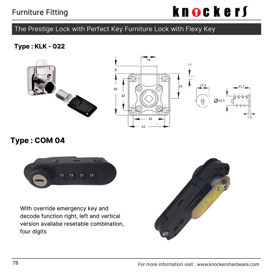 The Prestige Lock with Perfect Key Furniture Lock