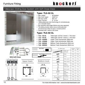 Telescopic Sliding Door System with Soft Close Glass