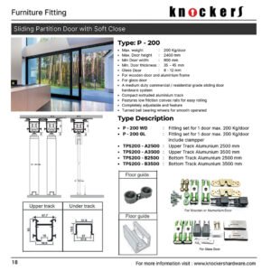 Sliding Partition Door with Soft Close (Heavy Duty Series)