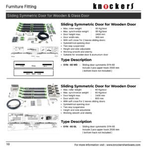 Sliding Symmetric Door for Wooden & Glass Door