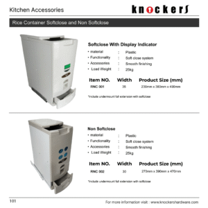 Rice Container Softclose and Non Softclose