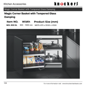 Magic Corner Basket with Tempered Glass Damping