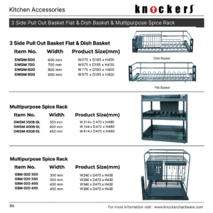 Multipurpose Pull Out Basket & Spice Rack