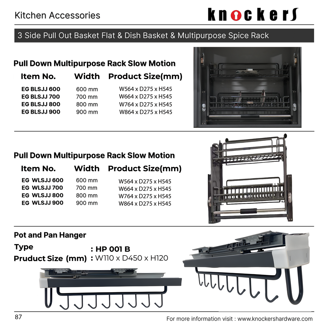 Multipurpose Pull Out Basket & Spice Rack
