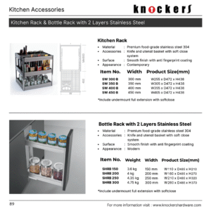 Kitchen Rack & Bottle Rack with 2 Layers Stainless Steel