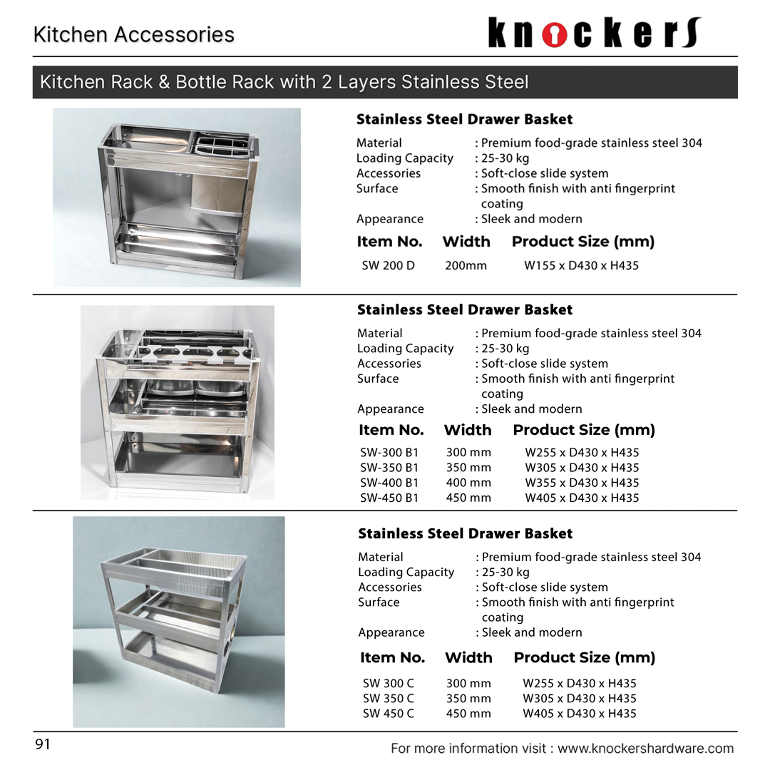 Kitchen Rack & Bottle Rack with 2 Layers Stainless Steel