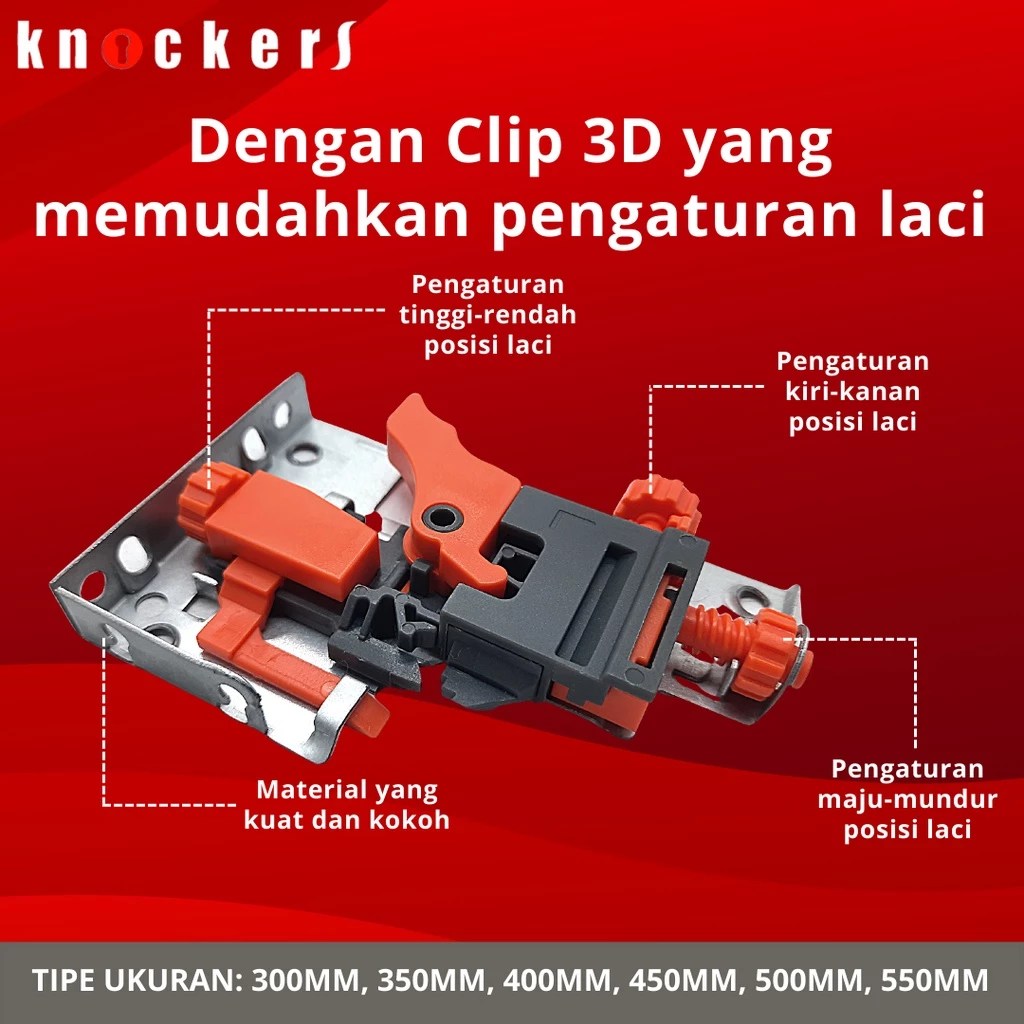 Knockers Clip Orange Rel Laci Undermount - Gambar 3
