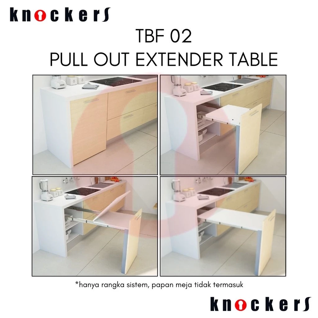 RANGKA MEJA TARIK HEMAT TEMPAT / EXTENDING DINING TABLE / TBF-02 / KNOCKERS INDONESIA