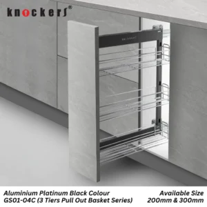 3 TIERS PULL OUT BASKET / SR - AL / KNOCKERS HARDWARE