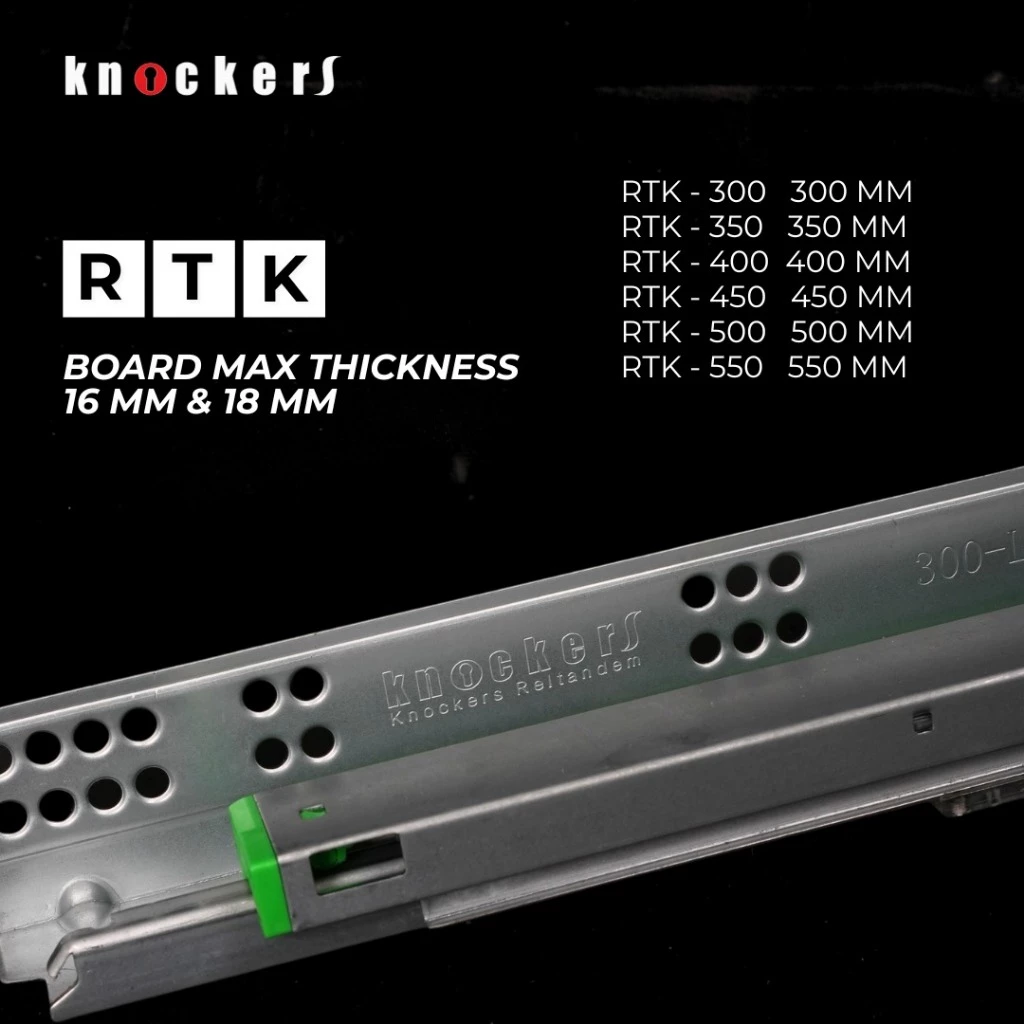 Knockers  Full Extension Soft Closing Undermount Slide RTKF